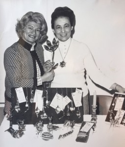 Katy Stone and Agi Hardy (Mum). circa 1971 with some of their Rainbow Art